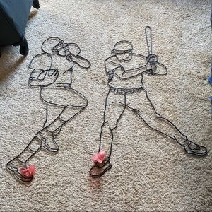 football and baseball player well decorations